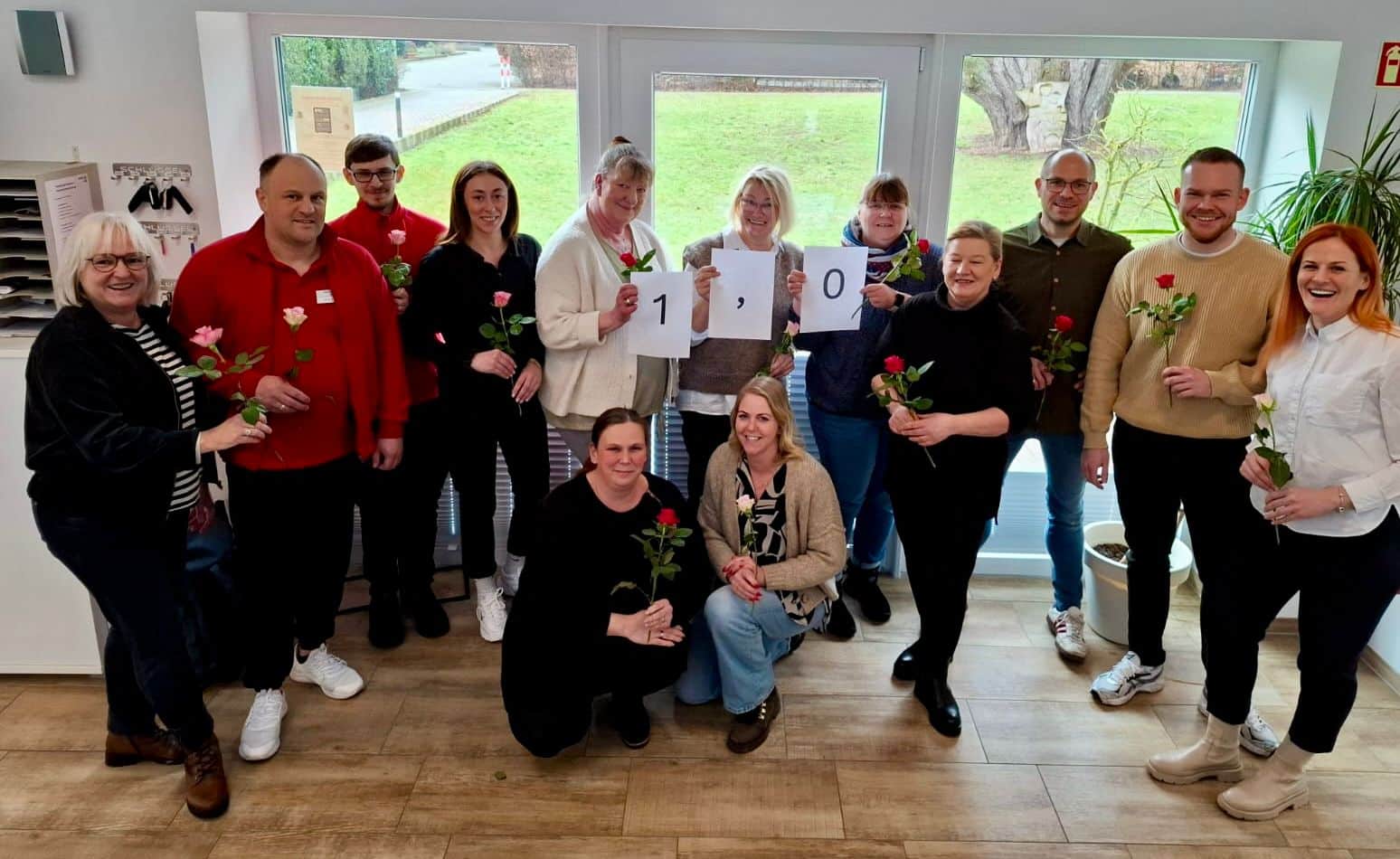 Das Team des ambulanten Diensts freut sich über das gute Erbgebnis.