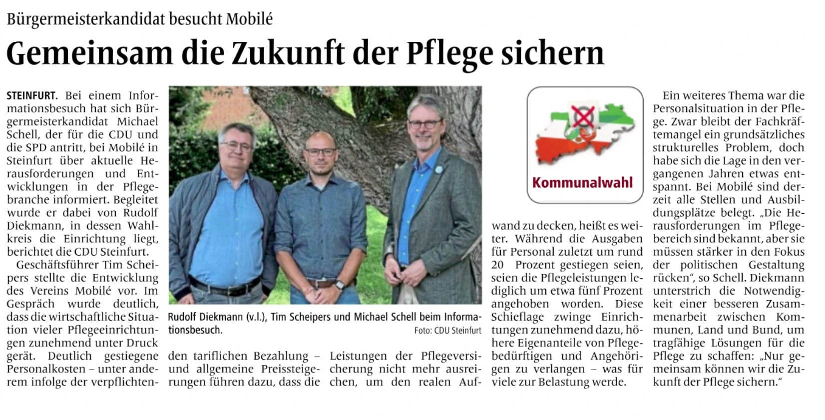 Bericht aus der Zeitung